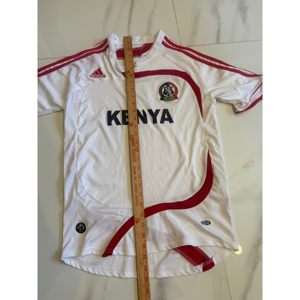 Adidas Kenya Football Federation Soccer Jersey White Red Mens Medium Clima365 - Picture 7 of 9